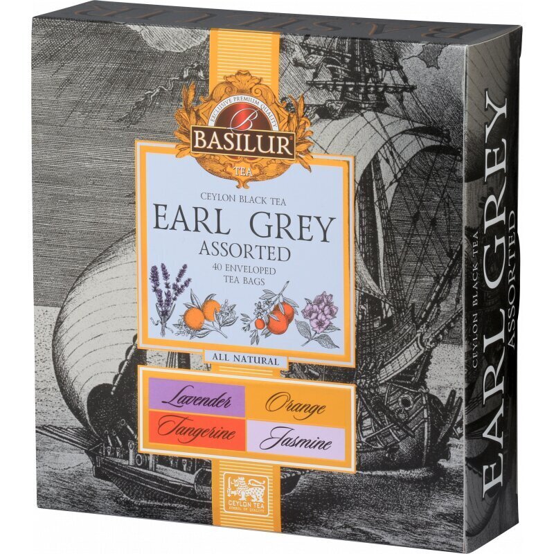 Tējas komplekts Basilur Earl Grey Asorted, 40 gab. cena un informācija | Tēja | 220.lv