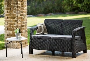 Садовый диван двухместный Corfu Love Seat, серый цена и информация | Садовые стулья, кресла, пуфы | 220.lv
