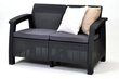 Curver plastmasa āra dīvāns Corfu love seat cena un informācija | Dārza krēsli | 220.lv
