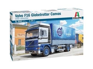 Пластиковая сборная модель Volvo F16 Globetrotter Canvas Truck With Elevator, 1/24, 3945 цена и информация | Конструкторы и кубики | 220.lv