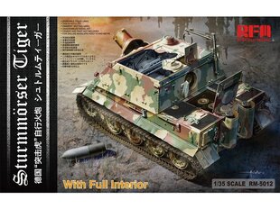 Rye Field Model - Sturmmorser Tiger RM61 L/5,4 / 38 cm With Full Interior, 1/35, RFM-5012 cena un informācija | Konstruktori | 220.lv