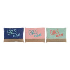 Tualetes soma DKD Home Decor Girls Can Poliesters Kokvilna (3 pcs) (28 x 1.5 x 20 cm) cena un informācija | Koferi, ceļojumu somas | 220.lv