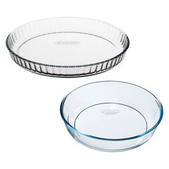 Krāsns trauku komplekts Pyrex Bake&Enjoy Caurspīdīgs Borosilikāta glāze (Ø 28 cm) (2 pcs) cena un informācija | Cepamais papīrs, trauki, formas | 220.lv