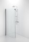 Pusapaļa dušas sieniņa Ifö Space SBNK 900 Silver, caurspīdīgs stikls ar roktura profilu cena un informācija | Dušas durvis, dušas sienas | 220.lv