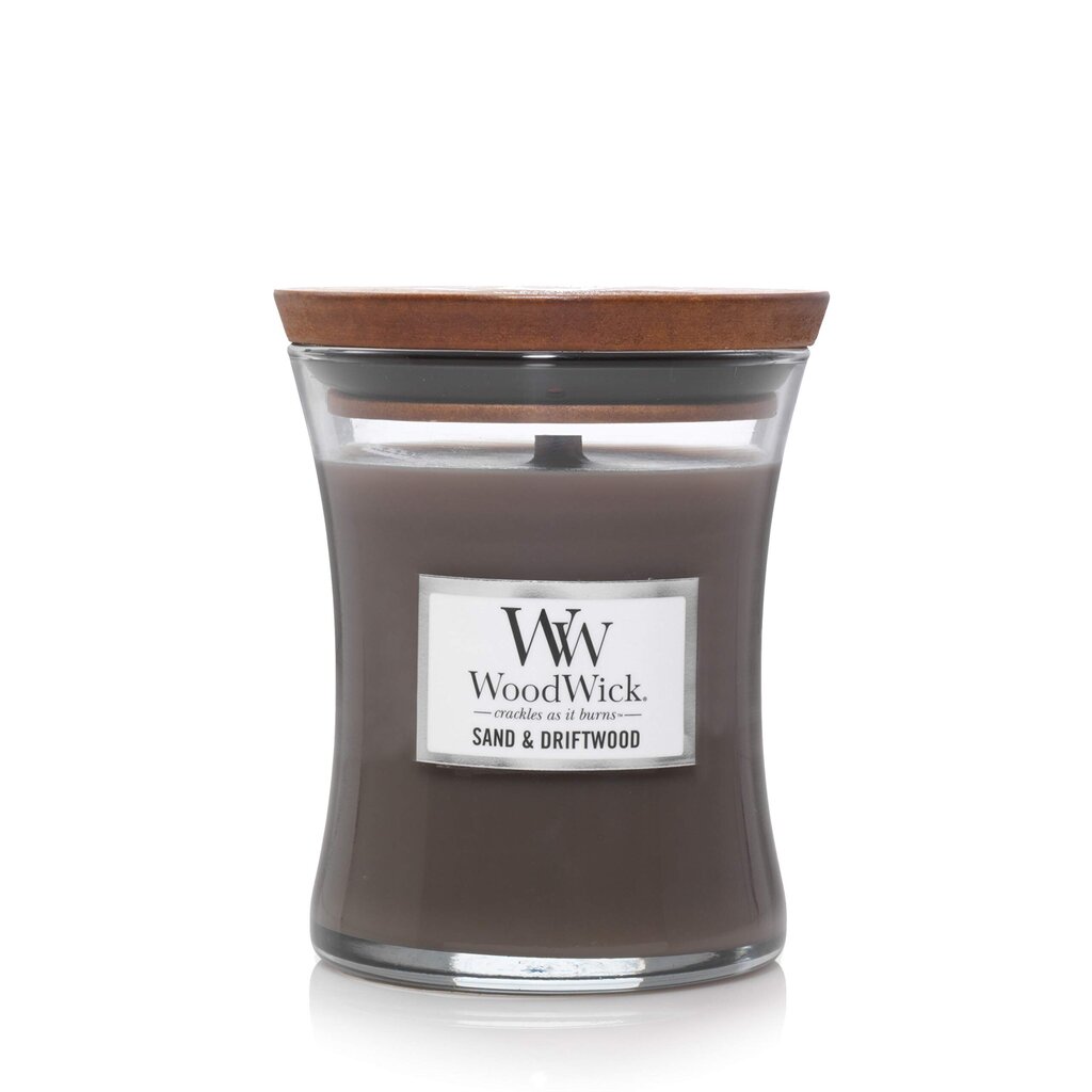 WoodWick aromātiska svece Sand Driftwood, 275 g cena un informācija | Sveces un svečturi | 220.lv