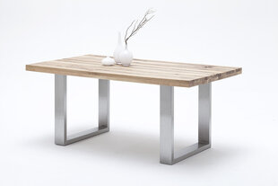 Pusdienu galds MC Akcent Castello, 220x100 cm, gaiši brūns/sudrabains cena un informācija | Virtuves galdi, ēdamgaldi | 220.lv