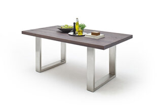 Pusdienu galds MC Akcent Castello, 220x100 cm, tumši brūns/sudrabains cena un informācija | Virtuves galdi, ēdamgaldi | 220.lv