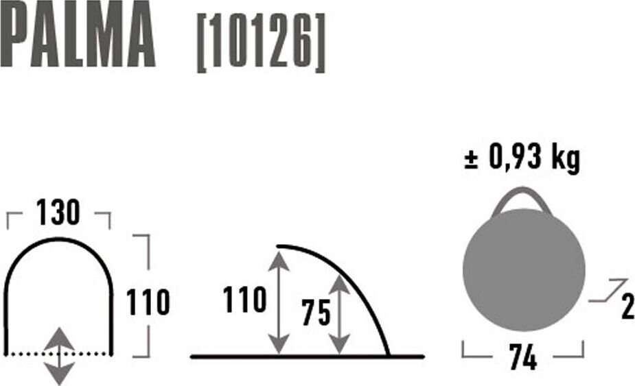 Pludmales telts High Peak Palma, zila/pelēka cena un informācija | Teltis | 220.lv