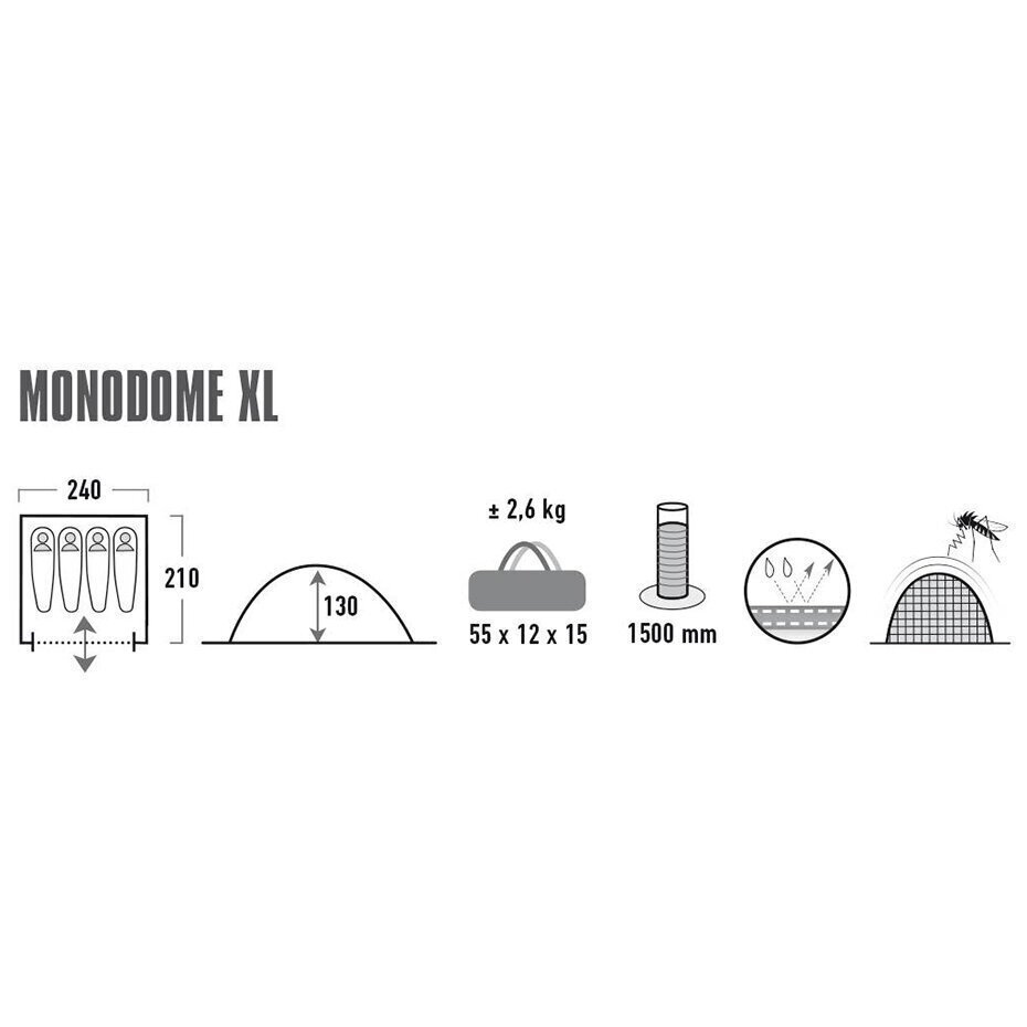 Telts High Peak Monodome 4, melna cena un informācija | Teltis | 220.lv