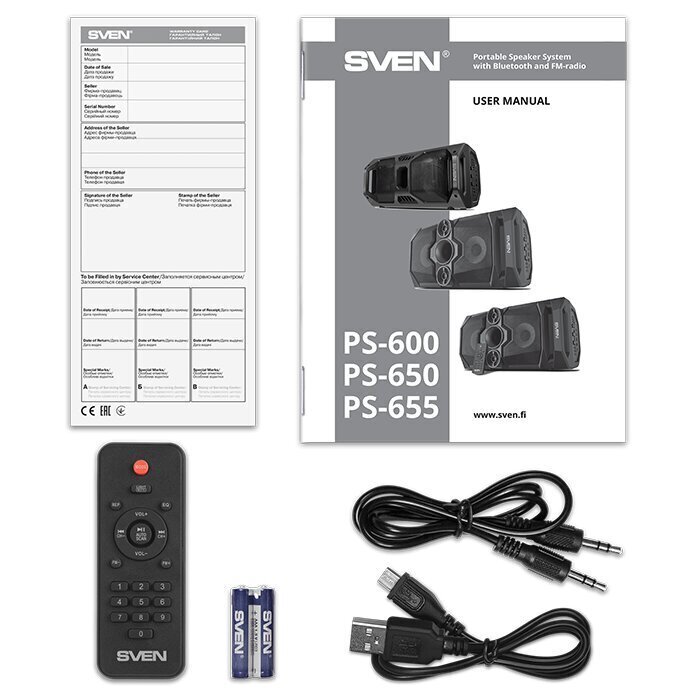 Sven PS-655, melns cena un informācija | Skaļruņi | 220.lv