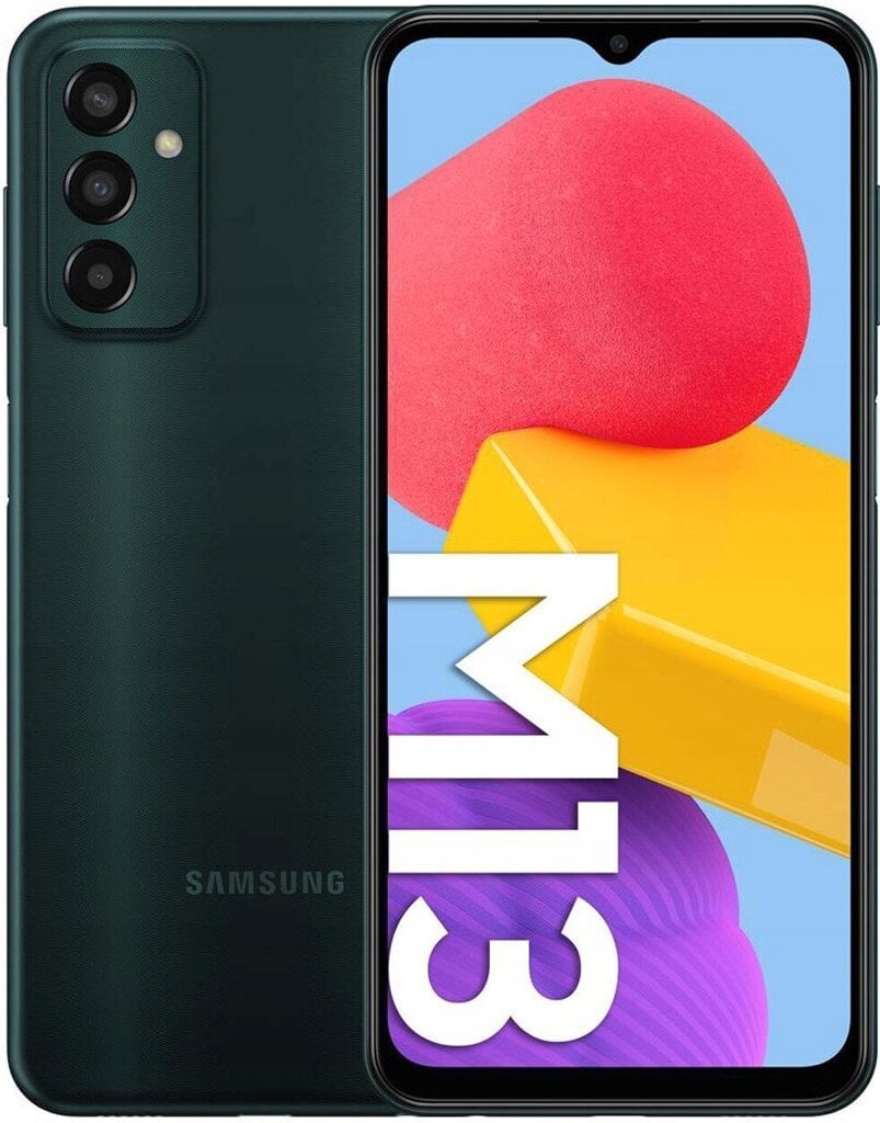 Телефон Samsung Galaxy M13,4G, 4/64GB, Dual SIM SM-M135FZGU Deep Green цена  | 220.lv