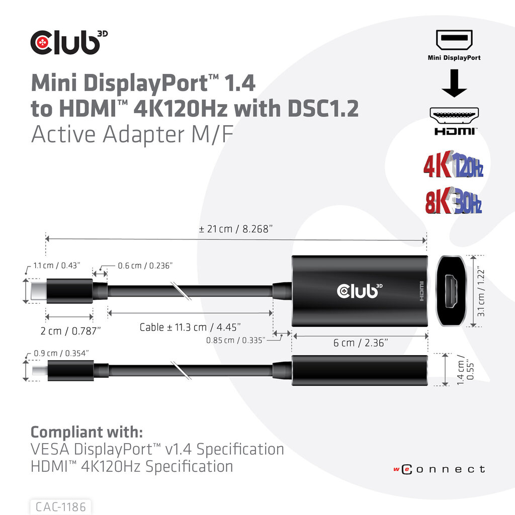 Club 3D CAC-1186 цена и информация | Adapteri un USB centrmezgli | 220.lv