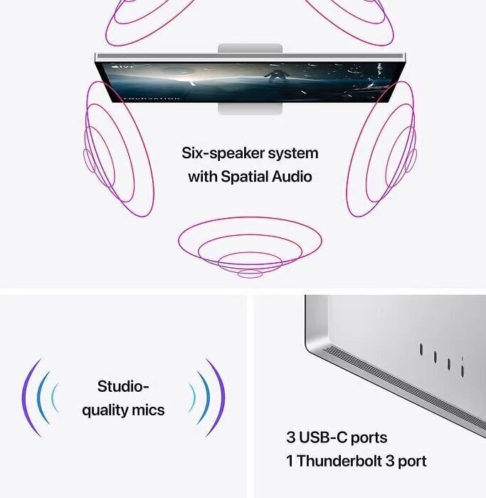 Apple Studio Display - Nano-Texture Glass - VESA Mount Adapter (Stand not included) - MMYX3Z/A цена и информация | Monitori | 220.lv