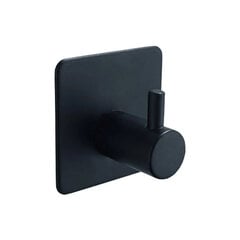 Līmējošais kvadrātveida āķis, melns, nerūsējošais tērauds 1 gab. цена и информация | Аксессуары для ванной комнаты | 220.lv