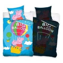 Светящийся в темноте детский комплект постельного белья Peppa Pig 140x200см, 2 части цена и информация | Детское постельное бельё | 220.lv