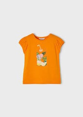 Meiteņu T-krekls ar īsām piedurknēm, Mayoral 3047-71, oranžs цена и информация | Рубашки для девочек | 220.lv