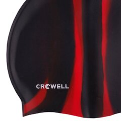 Silikona peldcepure Crowell Multi Flame col.02, melna/sarkana cena un informācija | Peldcepures | 220.lv