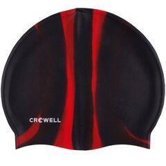 Silikona peldcepure Crowell Multi Flame col.02, melna/sarkana cena un informācija | Peldcepures | 220.lv