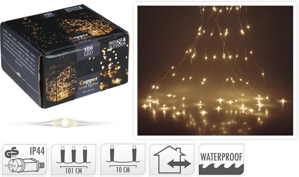 Virteņu aizkars Silverwire, 100 LED cena un informācija | Ziemassvētku lampiņas, LED virtenes | 220.lv