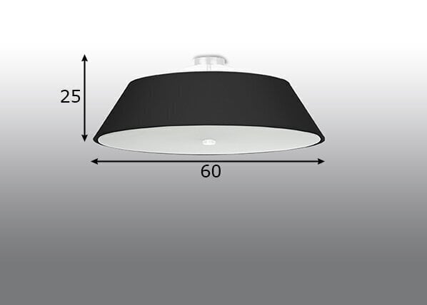 Sollux griestu lampa Vega, melna, 60 cm цена и информация | Griestu lampas | 220.lv