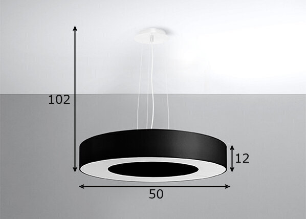 Sollux gaismeklis Saturno Slim 50, melns cena un informācija | Piekaramās lampas | 220.lv