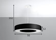 Sollux gaismeklis Saturno Slim 50, melns cena un informācija | Piekaramās lampas | 220.lv