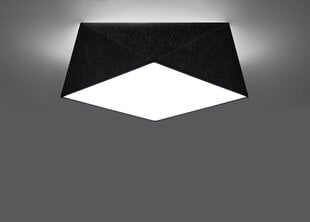 Sollux griestu lampa Hexa, melna, 35 cm цена и информация | Потолочные светильники | 220.lv