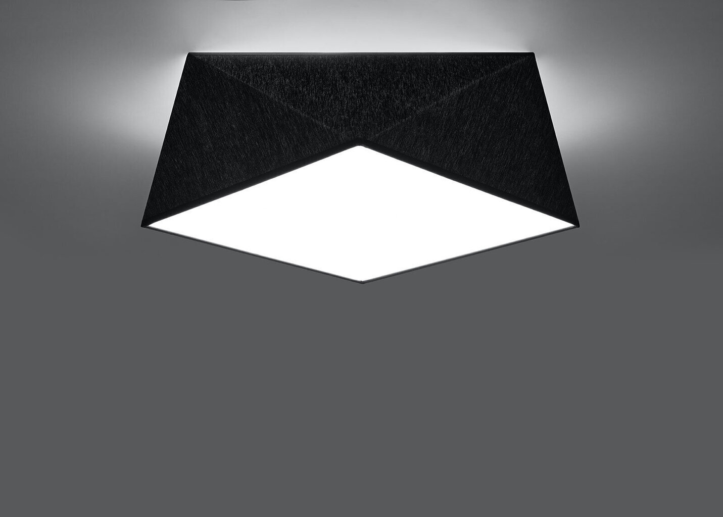 Sollux griestu lampa Hexa, melna, 35 cm цена и информация | Griestu lampas | 220.lv