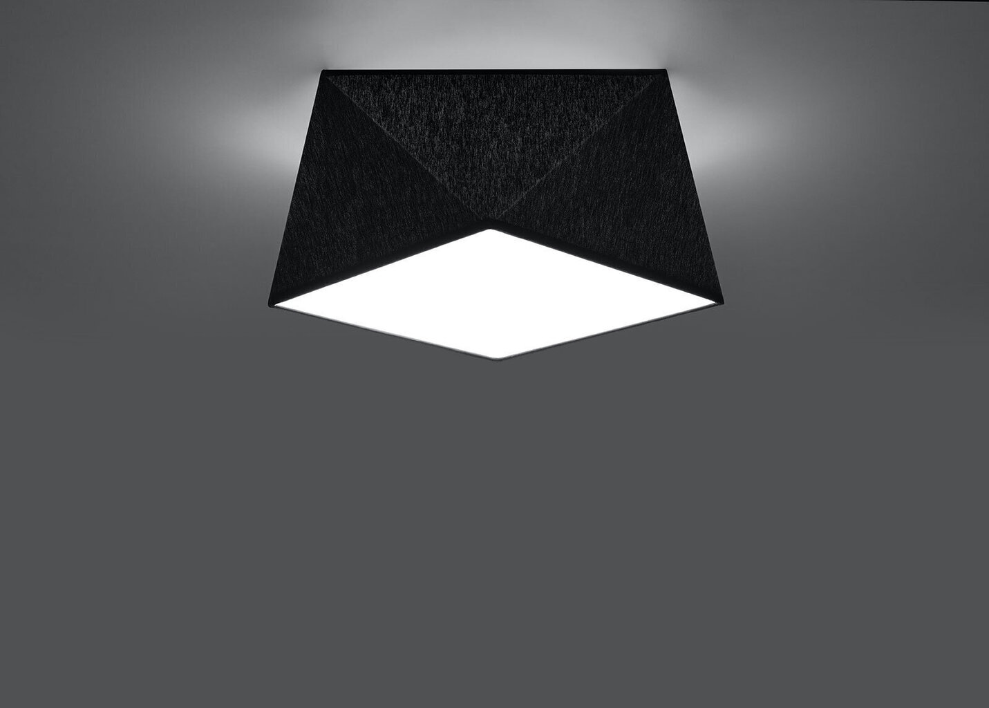 Sollux griestu lampa Hexa, melna, 25 cm цена и информация | Griestu lampas | 220.lv
