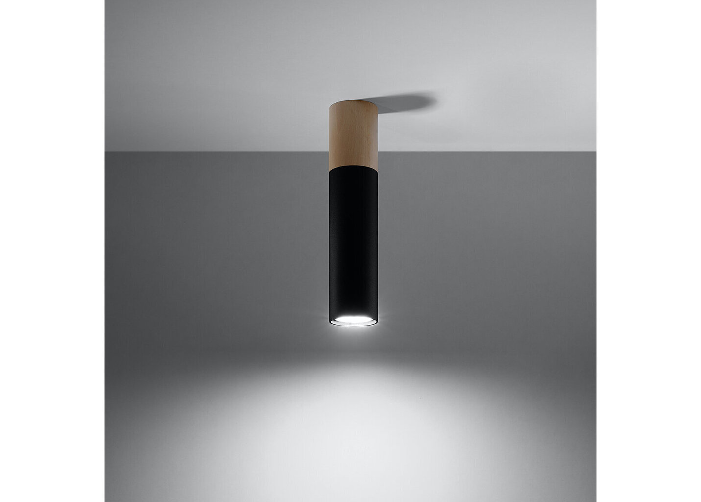 Sollux griestu lampa Pablo, melna цена и информация | Griestu lampas | 220.lv