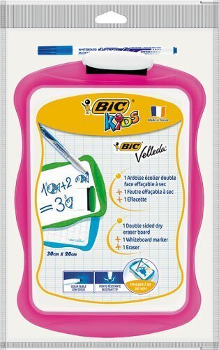 Rakstīšanas tāfele ar marķieri un sūkli Bic kids board, 20 x 31 cm cena un informācija | Kancelejas preces | 220.lv