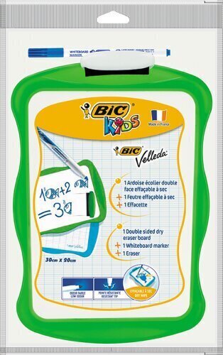 Rakstīšanas tāfele ar marķieri un sūkli Bic kids board, 20 x 31 cm цена и информация | Kancelejas preces | 220.lv