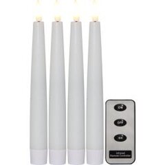 LED sveces baltas 4gb 2.1x20cm Flamme 063-58 cena un informācija | Sveces un svečturi | 220.lv