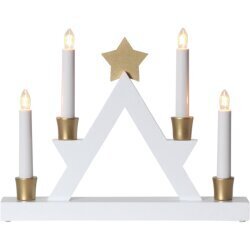 Koka svečturis ar figūrām balts 12W 33x26cm Julle 271-32 цена и информация | Sveces un svečturi | 220.lv