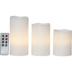 LED Vaska veida sveces uz baterijām 3gab. AAA 0,09W 7,5x15cm May 064-63 цена и информация | Подсвечники, свечи | 220.lv