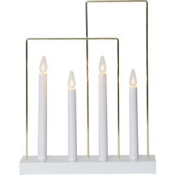 Koka svečturis ar rāmjiem balts 12W 29x36cm Glossy frame 644-71 цена и информация | Sveces un svečturi | 220.lv