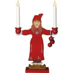 LED koka svečturis uz statīva sarkans 5W 30x48cm Sundborn 632-01 cena un informācija | Sveces un svečturi | 220.lv