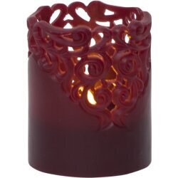 LED vaska svece uz baterijām sarkana AA 0,09W 8x10cm Clary 062-28 cena un informācija | Sveces un svečturi | 220.lv