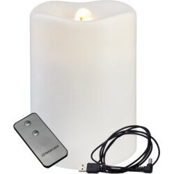 LED svece uz baterijām balta C 0,06W 10x14cm Water candle 063-09 cena un informācija | Sveces un svečturi | 220.lv