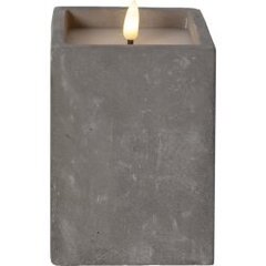 LED Vaska svece betona traukā uz baterijām pelēka AA 0,03W 9x14,5cm Flamme Cem 061-38 cena un informācija | Sveces un svečturi | 220.lv