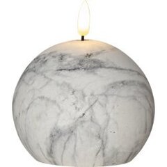 LED Vaska veida svece uz baterijām pelēka AAA 0,03W 10x12cm Flamme marble 064-13 cena un informācija | Sveces un svečturi | 220.lv