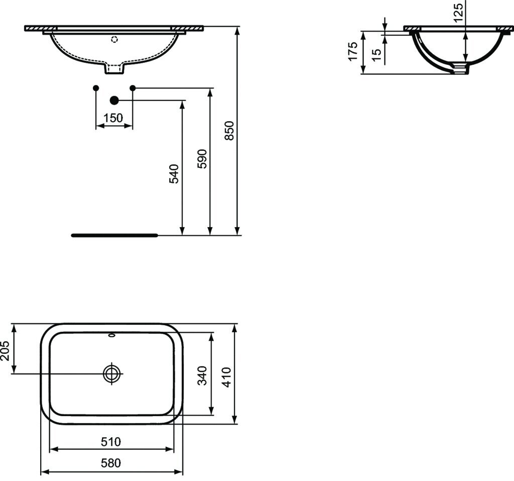 Keramikas izlietne, Ideal Standard Connect, 58x41 cm, balta, E506101 cena un informācija | Izlietnes | 220.lv