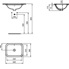 Keramikas izlietne, Ideal Standard Connect, 50x38 cm, balta, E505801 цена и информация | Раковины | 220.lv