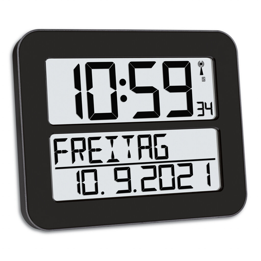 Digitālais radio pulkstenis TFA TIMELINE MAX 60.4512, melns цена и информация | Pulksteņi | 220.lv