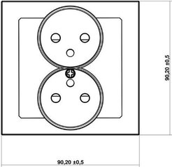 Dubultā ligzda Karlik Deco Soft 27DGPRSO-2z cena un informācija | Elektrības slēdži, rozetes | 220.lv