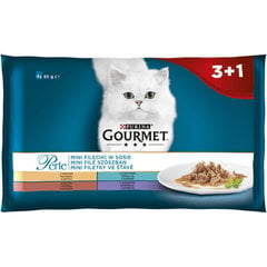 Gourmet Perle mitrā kaķu barība ar tītaru, tunci, pīli un jēru, 4x85 g cena un informācija | Konservi kaķiem | 220.lv