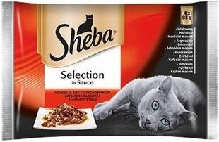 Sheba Selection in Sauce dažādu garšu mitrā kaķu barība, 4x85 g cena un informācija | Konservi kaķiem | 220.lv