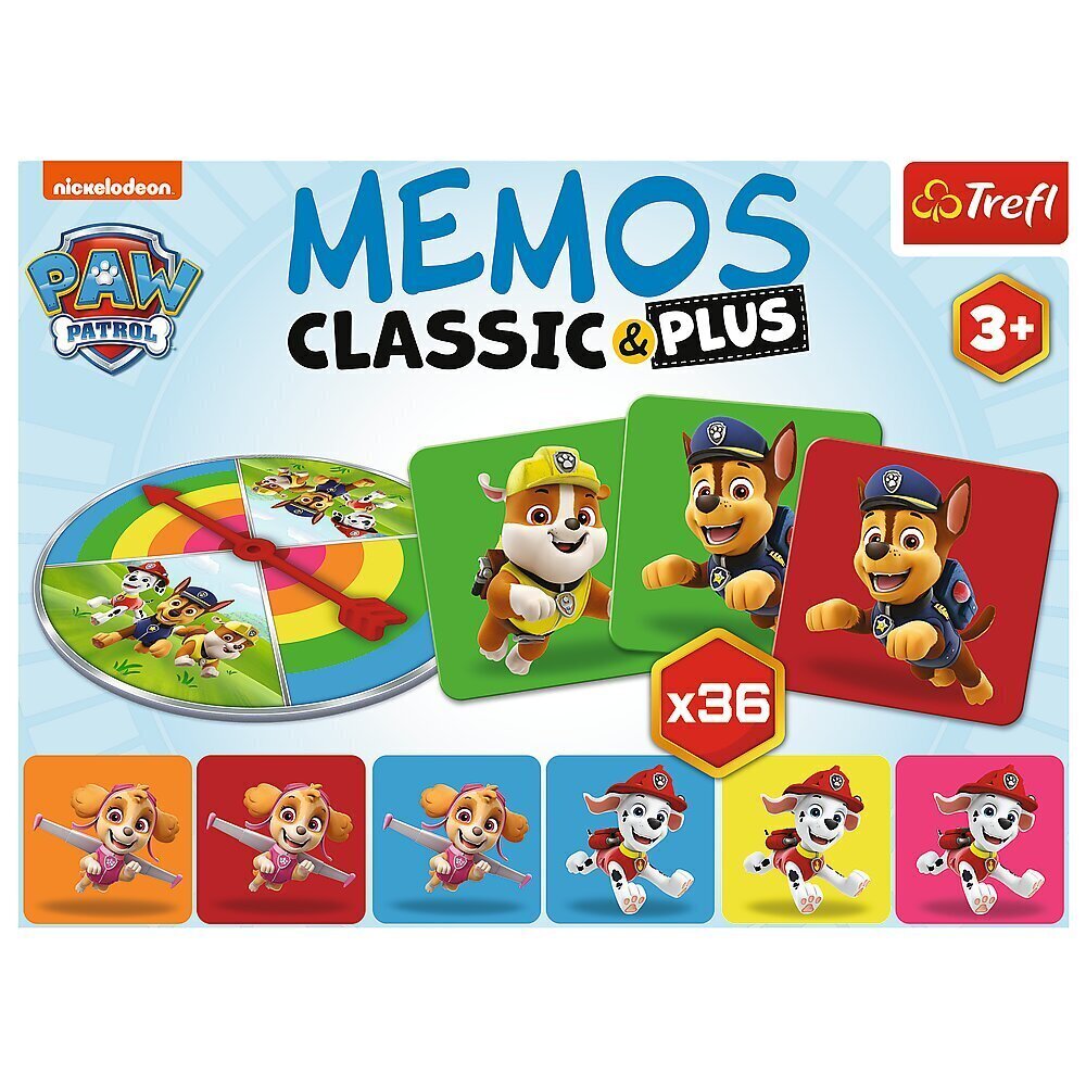 Atmiņas (memo) kartītes Ķepu patruļa (Paw Patrol) Trefl cena un informācija | Galda spēles | 220.lv