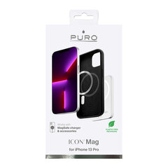 Icon Mag maciņš Puro piemērots iPhone 13 Pro Magsafe, melns cena un informācija | Telefonu vāciņi, maciņi | 220.lv