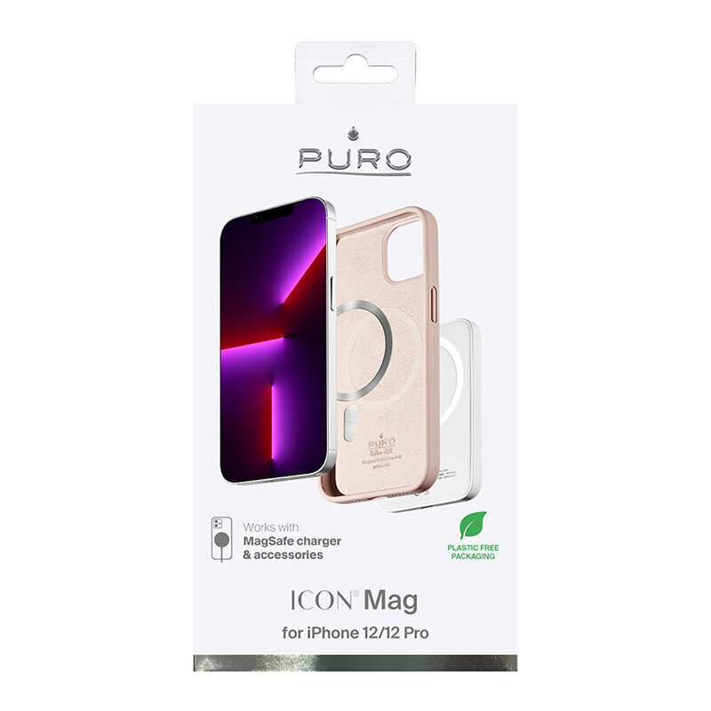 Icon Mag Puro maciņš piemērots iPhone 12-12Pro, rozā цена и информация | Telefonu vāciņi, maciņi | 220.lv